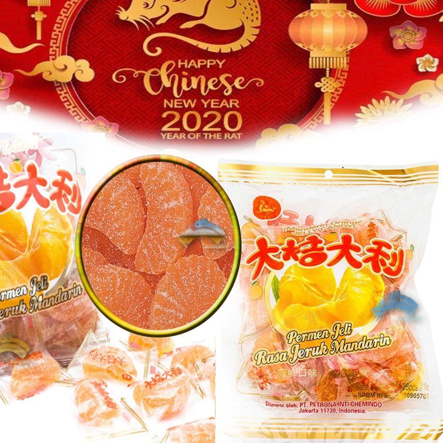 

Diskon | KI3 | Mandarin Orange Jelly Manisan Jelly Jeruk Permen Imlek Parcel IMLEK Chinese New Years Chen 504 gram