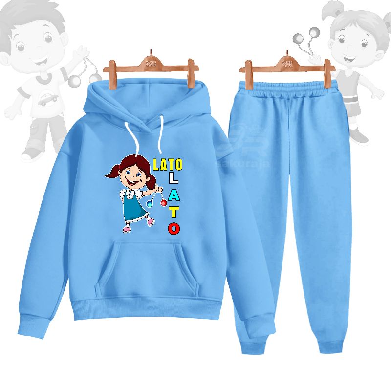 setelan hoodie anak perempuan gambar Lato lato/umur 3-16 tahun