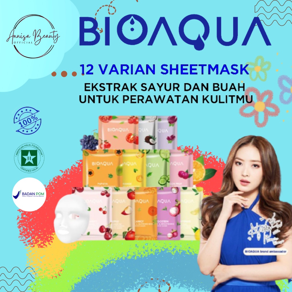 [BPOM][100%ORIGINAL] BIOAQUA MASK SHEET VEGETABLES AND FRUIT 12 VARIAN