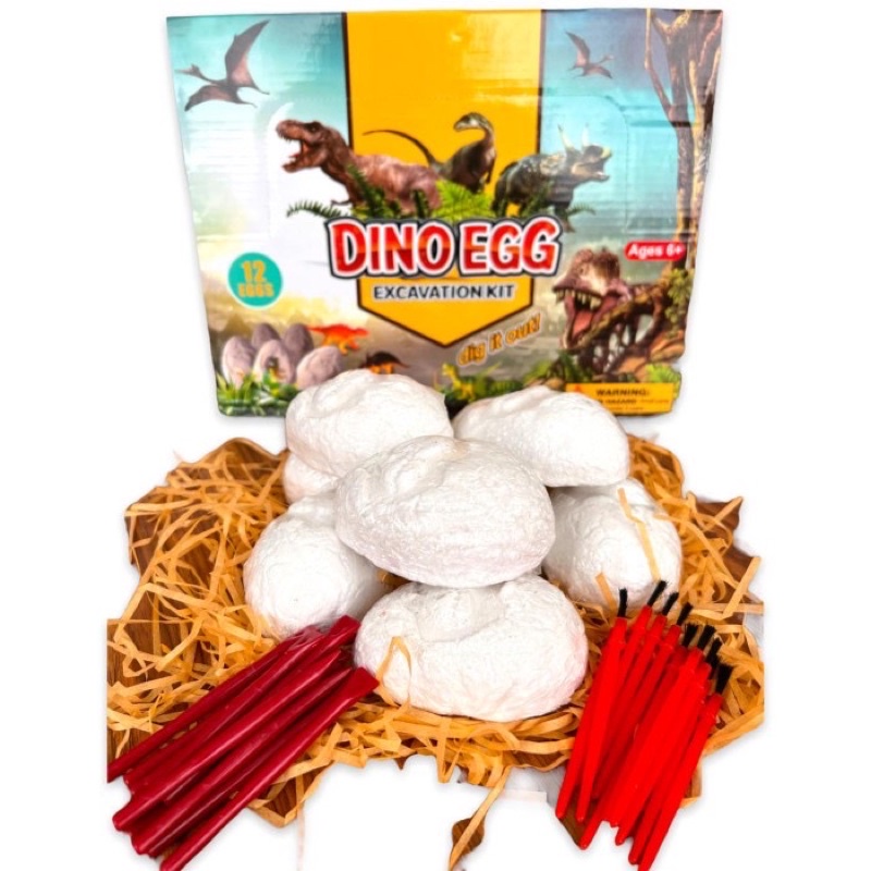 Diy I-Dig Dino eggs/  Mainan edukasi menggali surprise egg/ telur dinosaurus arkeologi/ gali gems ba