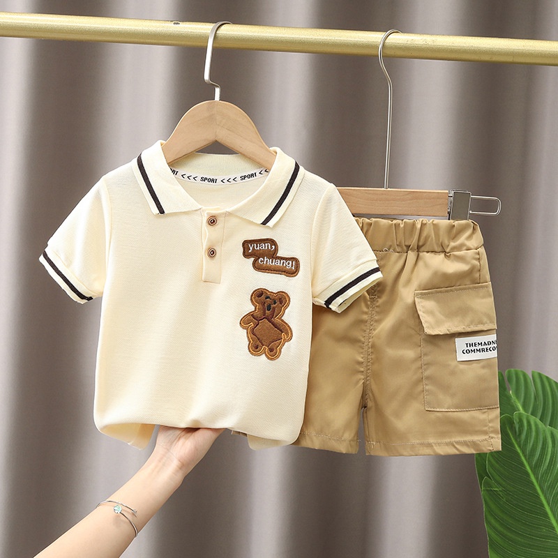 BOBOHO - SETELAN BAJU ANAK / SETELAN BAYI LAKI-LAKI LENGAN PENDEK IMPOR