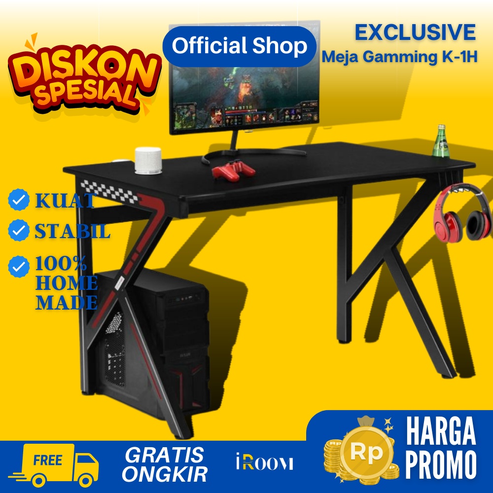 Meja Komputer Gaming PC Minimalis Terbaru 2023 Meja Live Streaming Youtuber Game Gamers Gamer Meja B