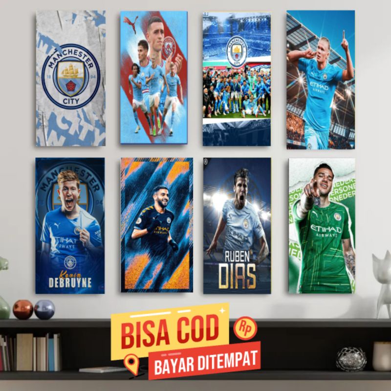 Dekorasi dinding Poster Kayu Manchester City