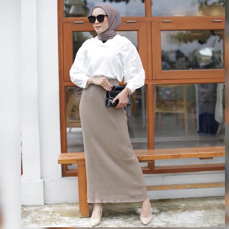 Rok Rajut Span / Rok knit Premium / Rok Span Rajut Panjang