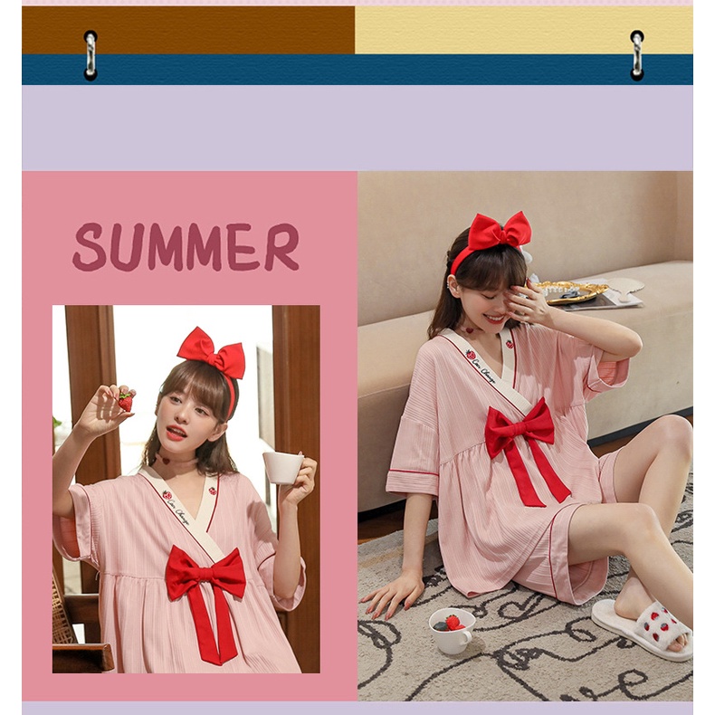 MR-08 set piyama sailor kimono  baju tidur wanita lengan pendek lolita import korea jepang