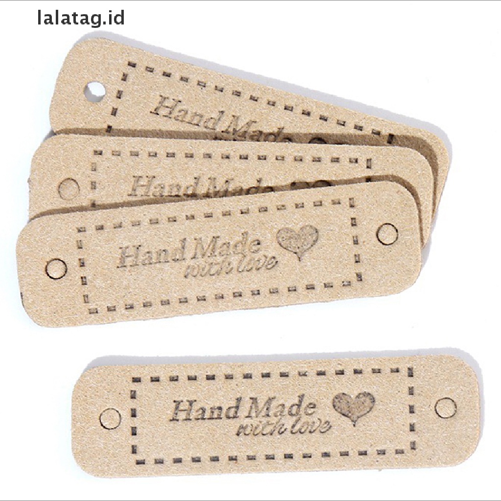 [lalatag] 20pcs Tag Handmade Dengan Label Love Tag Pakaian DIY Kerajinan Jahit 56 * 15MM [ID]