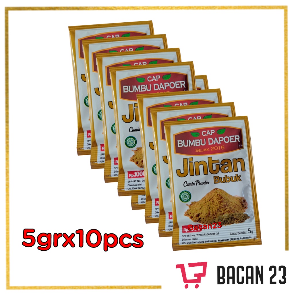 Bumbu Dapoer Jintan Bubuk (5gr x 10 Pcs ) / Jintan Bubuk / Bumbu Dapur / Bacan 23 - Bacan 23