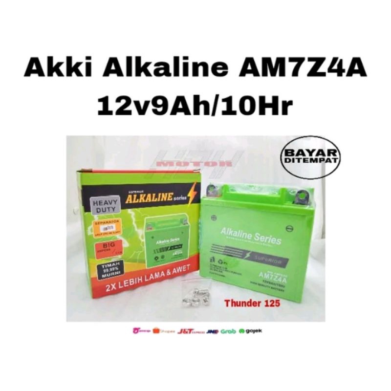 Aki akki Alkaline series aki kering AM7Z4A 12V9AH/10hr Suzuki Thunder 125