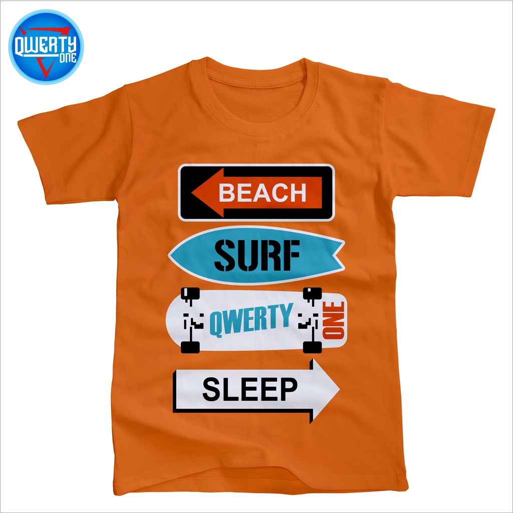 Kaos Distro Anak Beach Surf  Orens 1-10 tahun