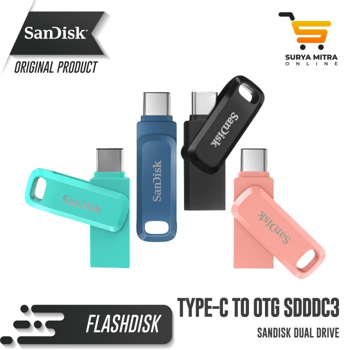 Flashdisk Sandisk OTG 256GB USB Type-C USb 3.1 Ultra Dual Drive Go