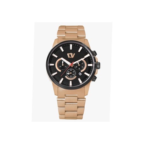 Jam Tangan Pria Tali Rantai Christ Verra CV C 10721G-18 BLK/RG