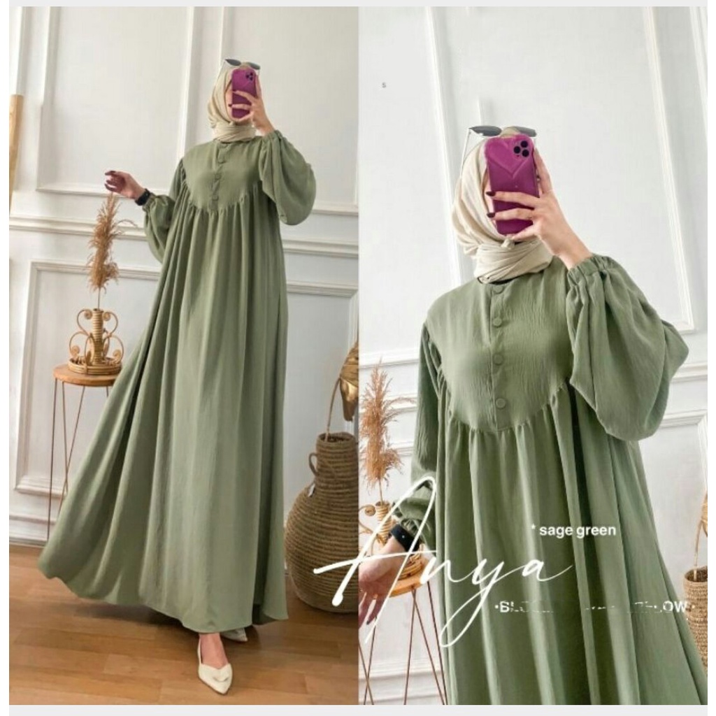 ANYA DRESS MAXY - GAMIS WANITA CRINKLE AIRFLOW