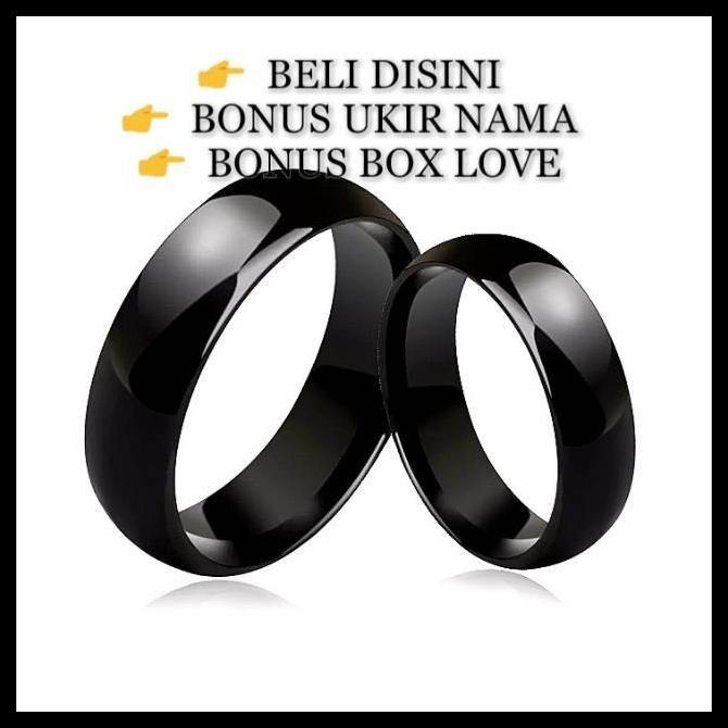 Cincin Couple /Nikah /Kawin /Tunangan Asli Titanium Warna Hitam Pria