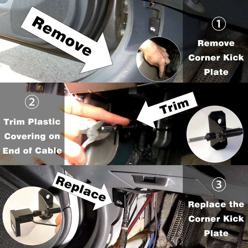 Engine Cover Lock Hood Release / Hood Release Honda Civic / Latch Handle Repair Kit Honda Civic / Untuk Honda Civic 1996-2005 Crv 1997-2006