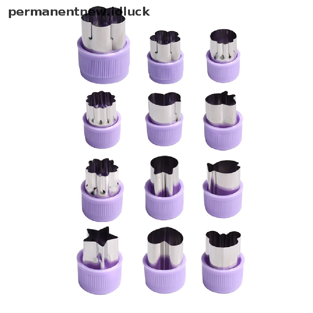 [luckypermanentnew] 1pc Pemotong Sayuran Gagang Plastik Stainless Buah Cutg Die Gadget Dapur [ID]