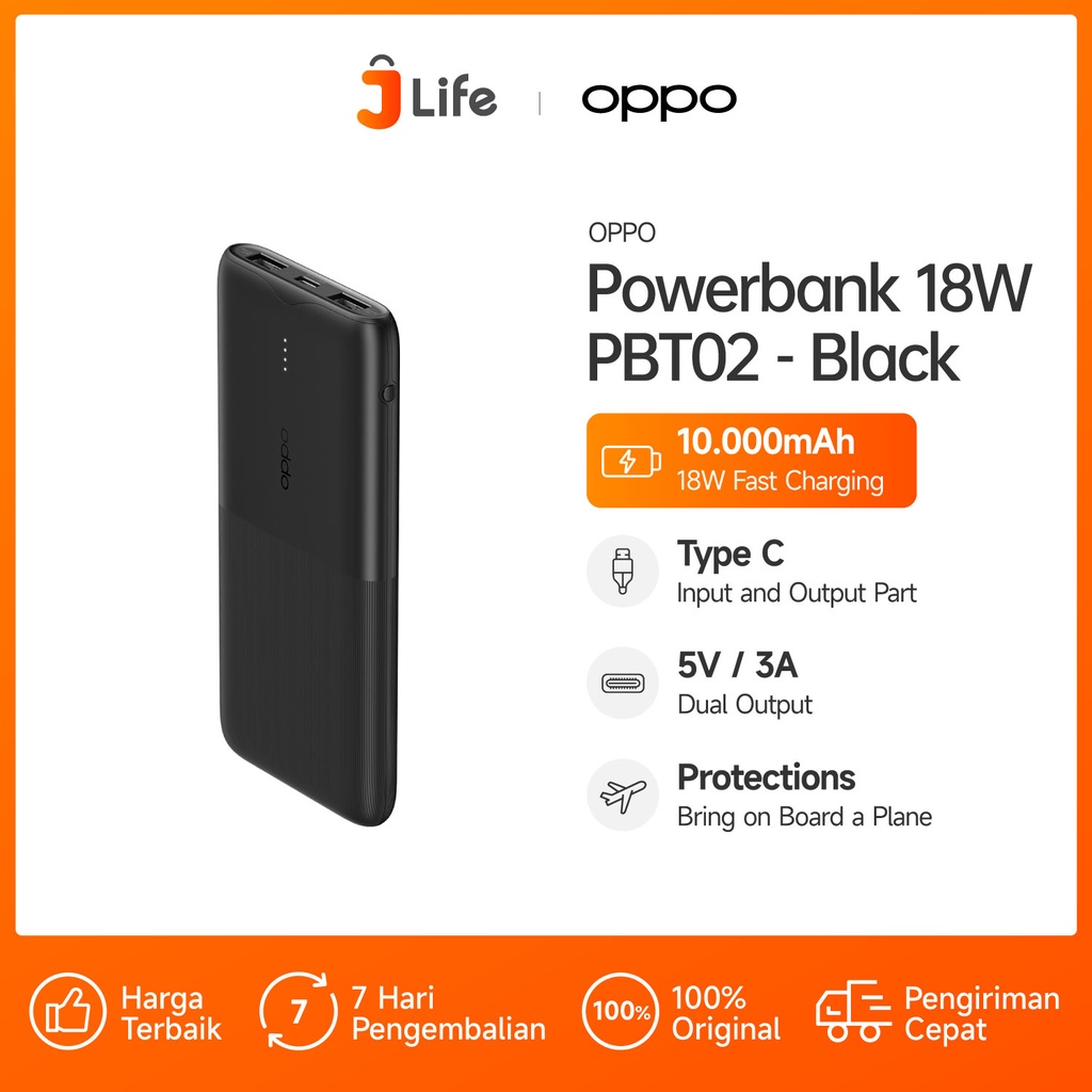 Jlife - Oppo POWER BANK 18W BLACK PBT02