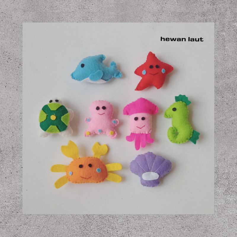 mainan edukasi flanel hewan laut
