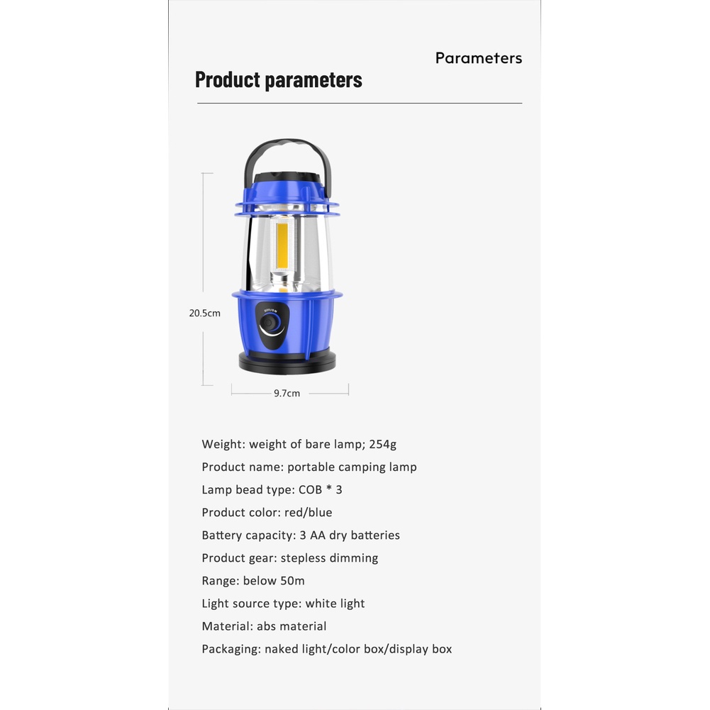 ღ Camping Lampu Berguna Tenda Lampu Dapat dengan Bebas Mengatur Kecerahan Cahaya Portable Lampu Darurat Pemeliharaan Kendaraan Luar Ruangan Rumah Tangga Suasana lentera