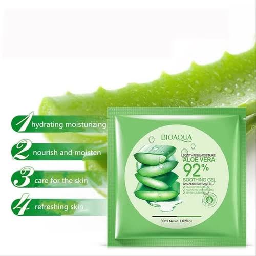 Masker Bioaqua Soothing &amp; Moisture Aloe Vera 92% Soothing Gel Extracts Facial Sheet Mask Natural