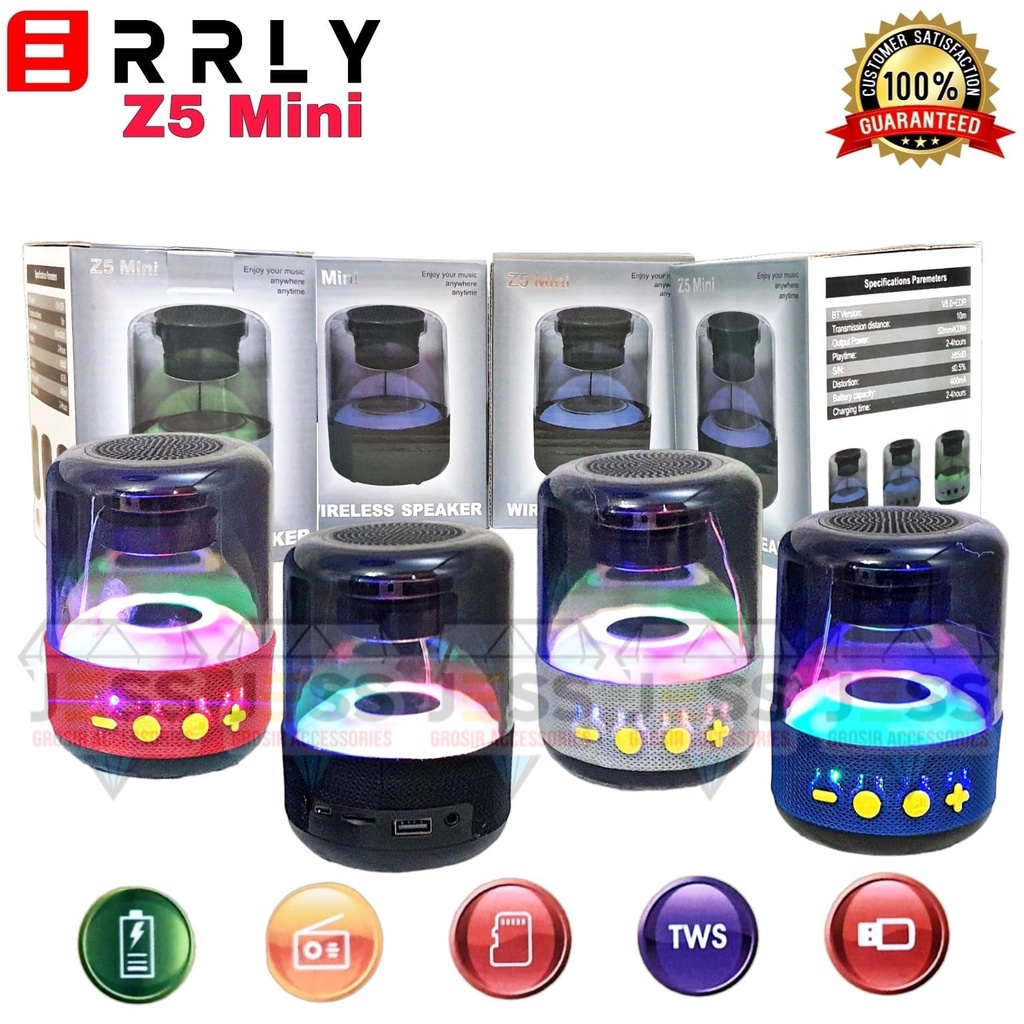 ERRLY Z5 Mini Speaker Bluetooth Wireless Portable LED RGB WITH MODE TWS