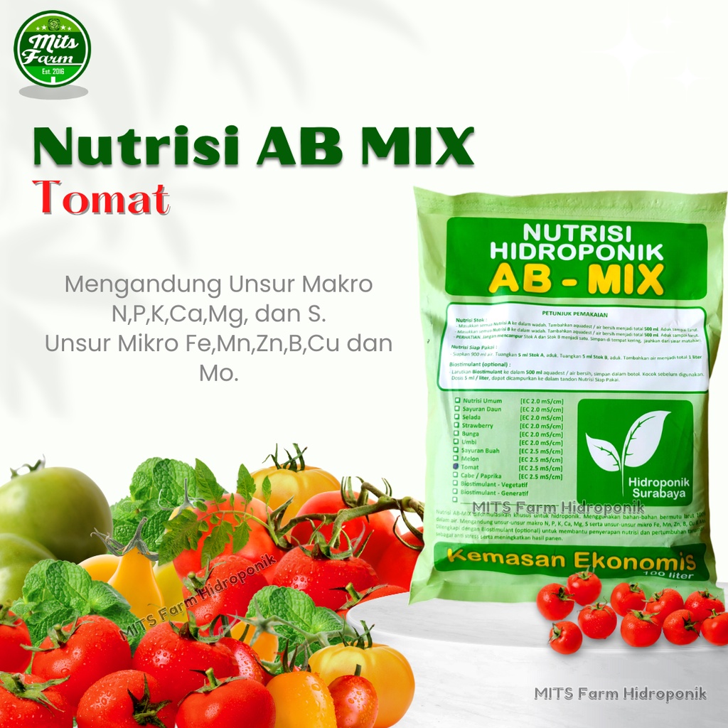 Nutrisi AB Mix Tomat - Pupuk AB mix Hidroponik dan Konvensional 100 Liter