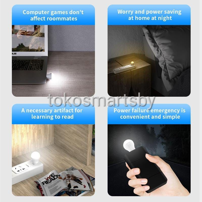 Lampu LED Mini USB Model Bohlam Portable / Lampu Tidur Penerangan USB Portable Bohlam