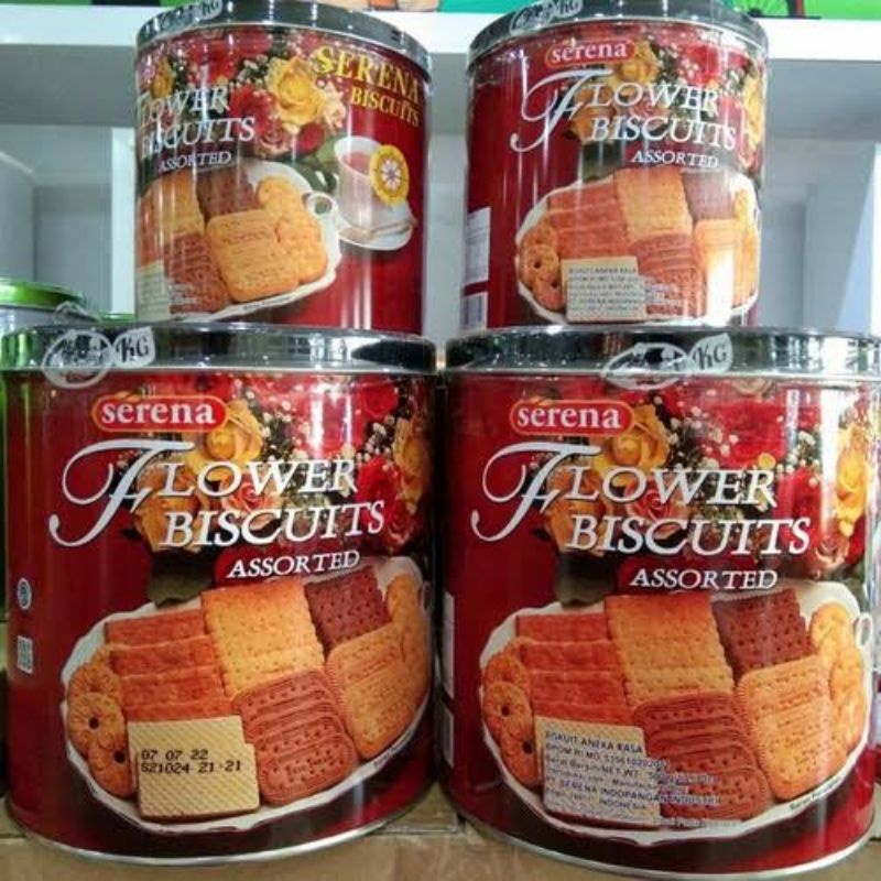 

SERENA FLOWER BISCUITS ASSORTED 500GR BISKUIT KALENG SERENA BISKUIT UBM REGAL PARSEL LEBARAN