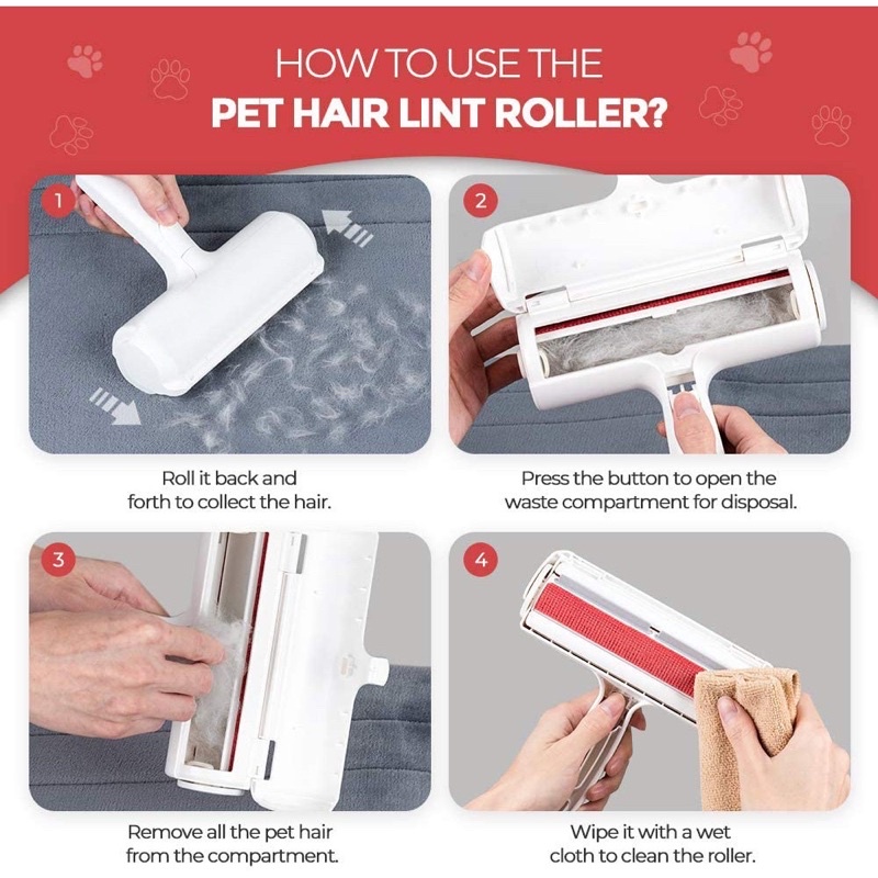 PEMBERSIH BULU Kucing Anjing PET HAIR REMOVAL Lint Roller Portable BULU Lifetime PETROLLER olivcare