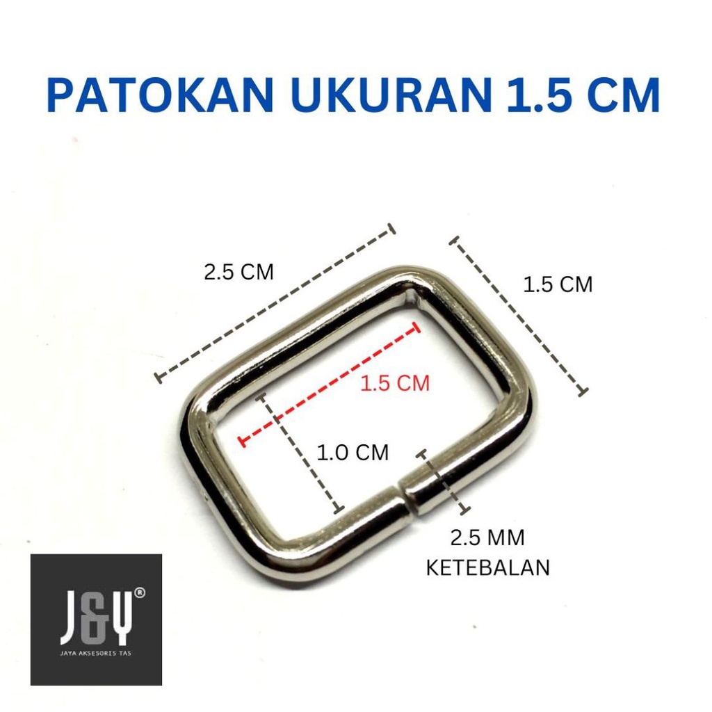 ring jalan tas 1.5 cm nikel