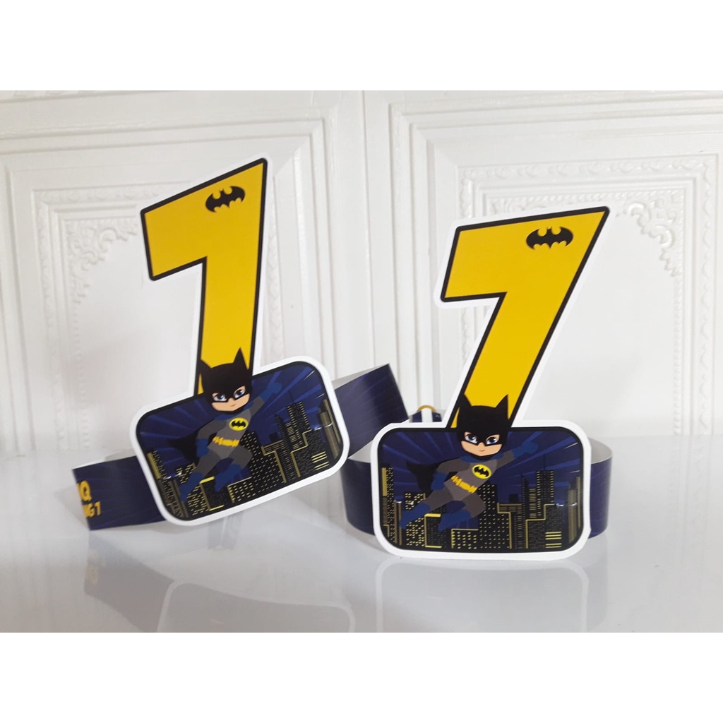 topi melingkar batman / topi ultah batman / topi ultah melingkar batman