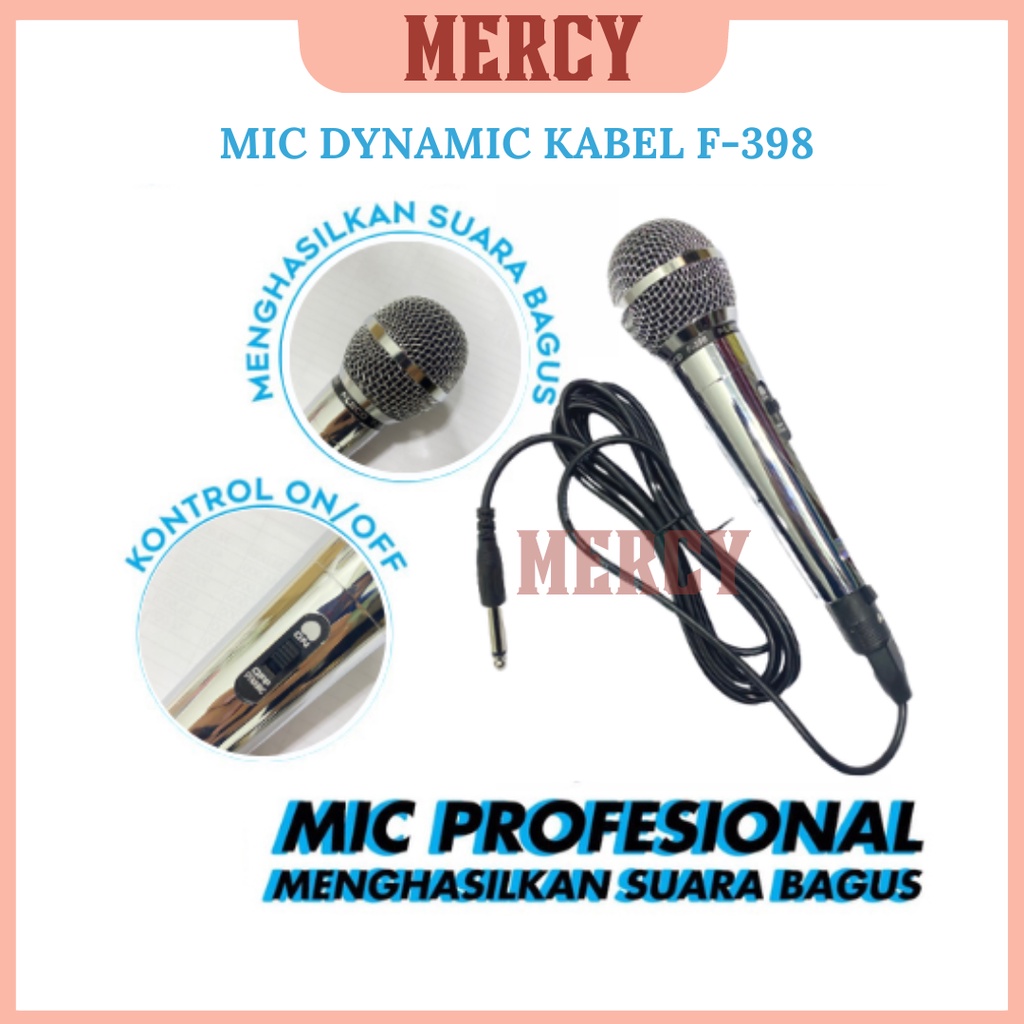 MIC KABEL KARAOKE STAINLESS / MICROPHONE DYNAMIC KABEL 3M