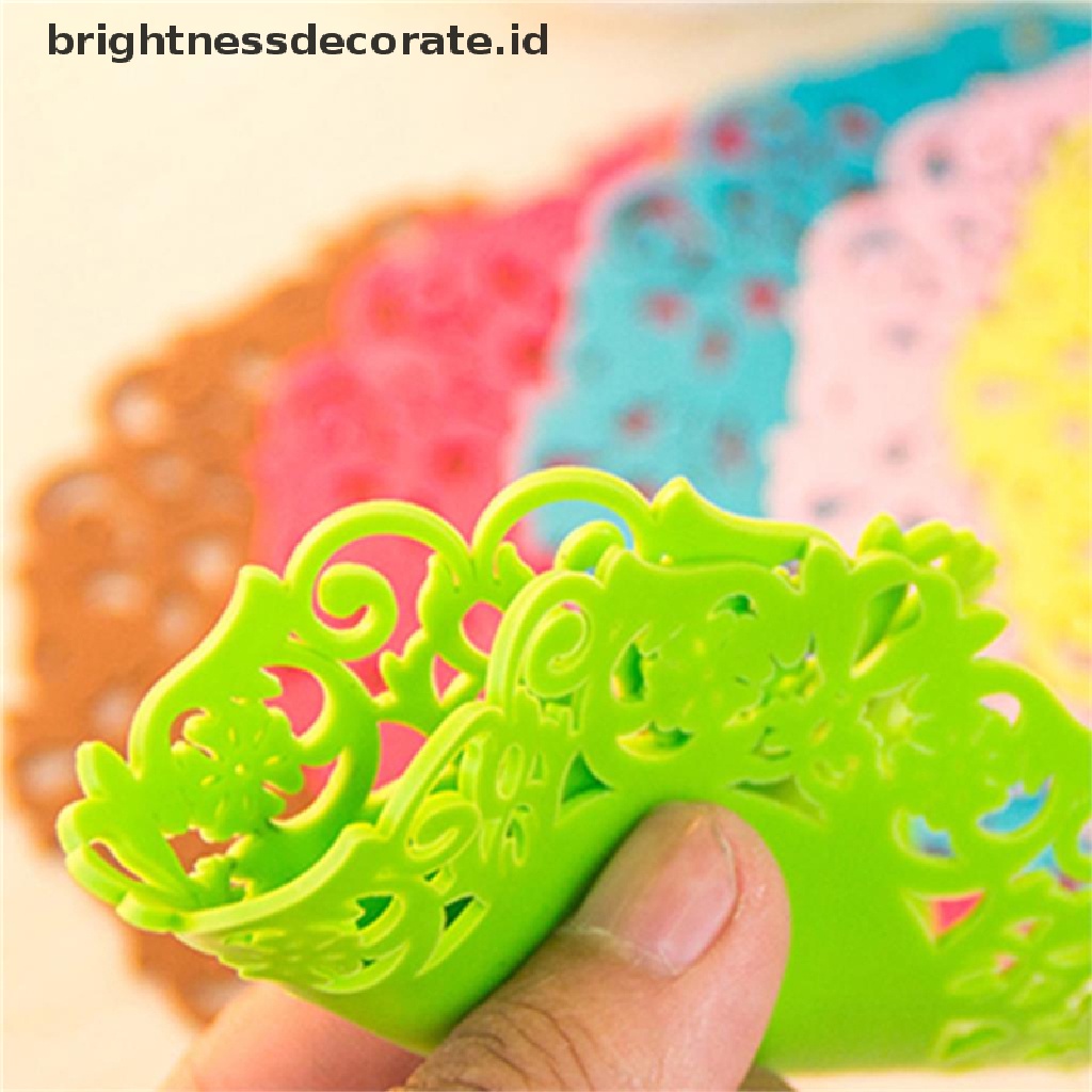 [Birth] Renda Bunga Doilies Silicone Coaster Tea Cup Mats Pad Alas Tatakan Papan Insulasi [ID]