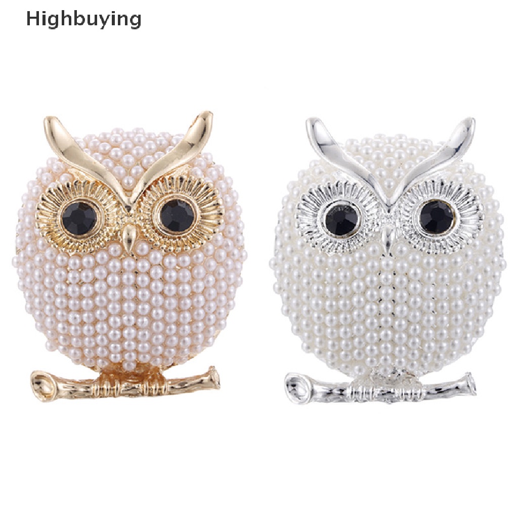 Hbid Owl Bros Pin Mutiara Lapis Emas Bros Lencana Baju Jas Perhiasan Aksesoris Glory