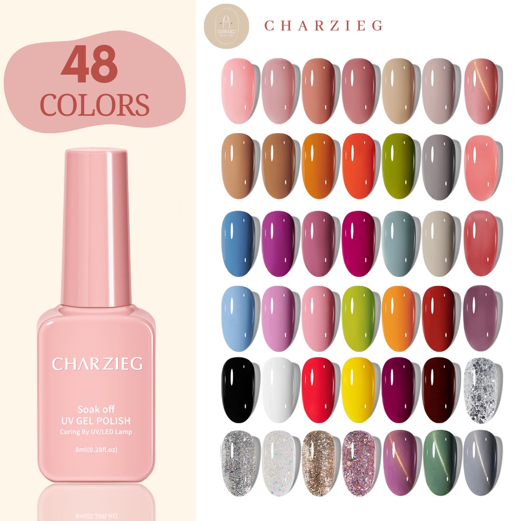 Charzieg Pink Gel Nail Polish UV LED Kutek Gel