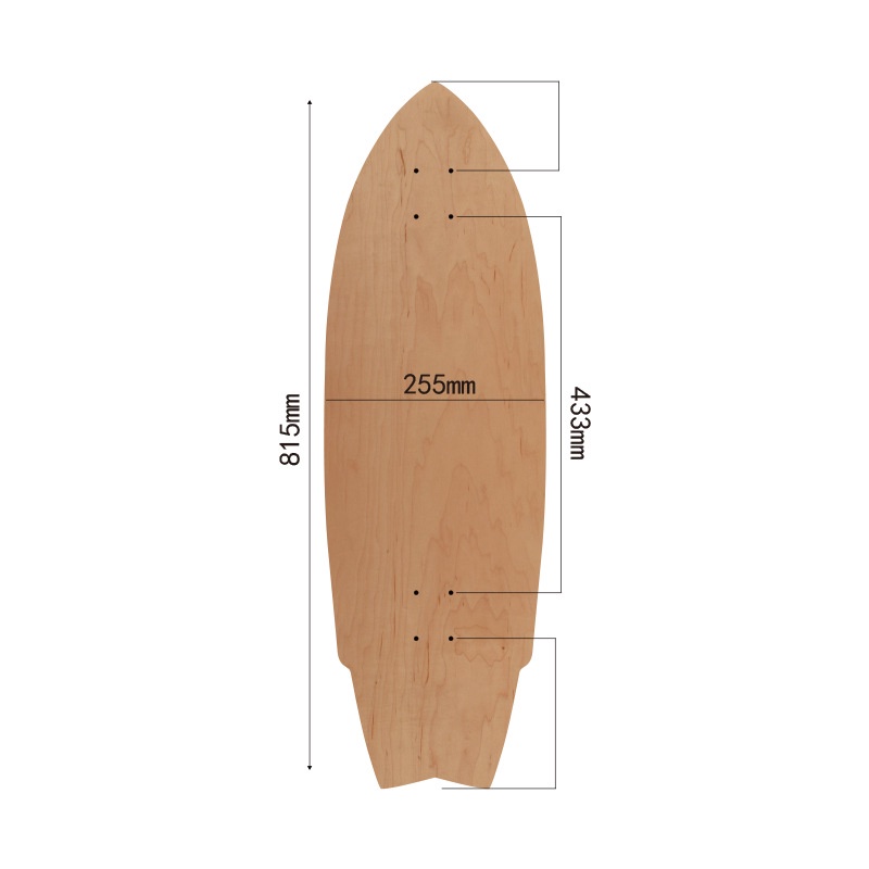 Skateboard Surface Papan Ikan Surfing Darat Double Goyang Long Board Speed Drop Brush Street Skateboard Canada All Canadian Maple Board Surface