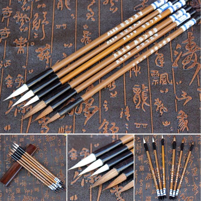 

Kulu Kuas Kaligrafi Calligraphy Brush Pen Kuas Lukis 1 Set Isi 3 Pcs