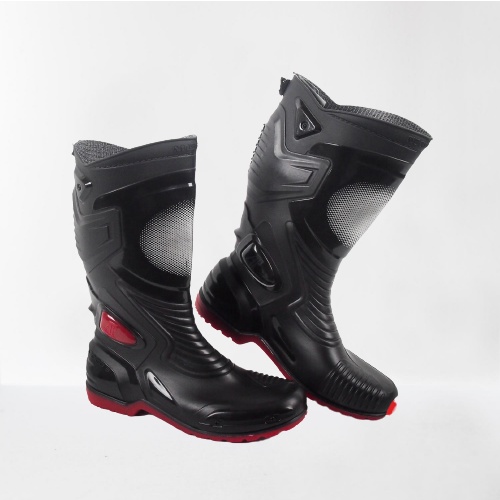 Sepatu Boot Pria Ap Moto 3 Hitam Merah