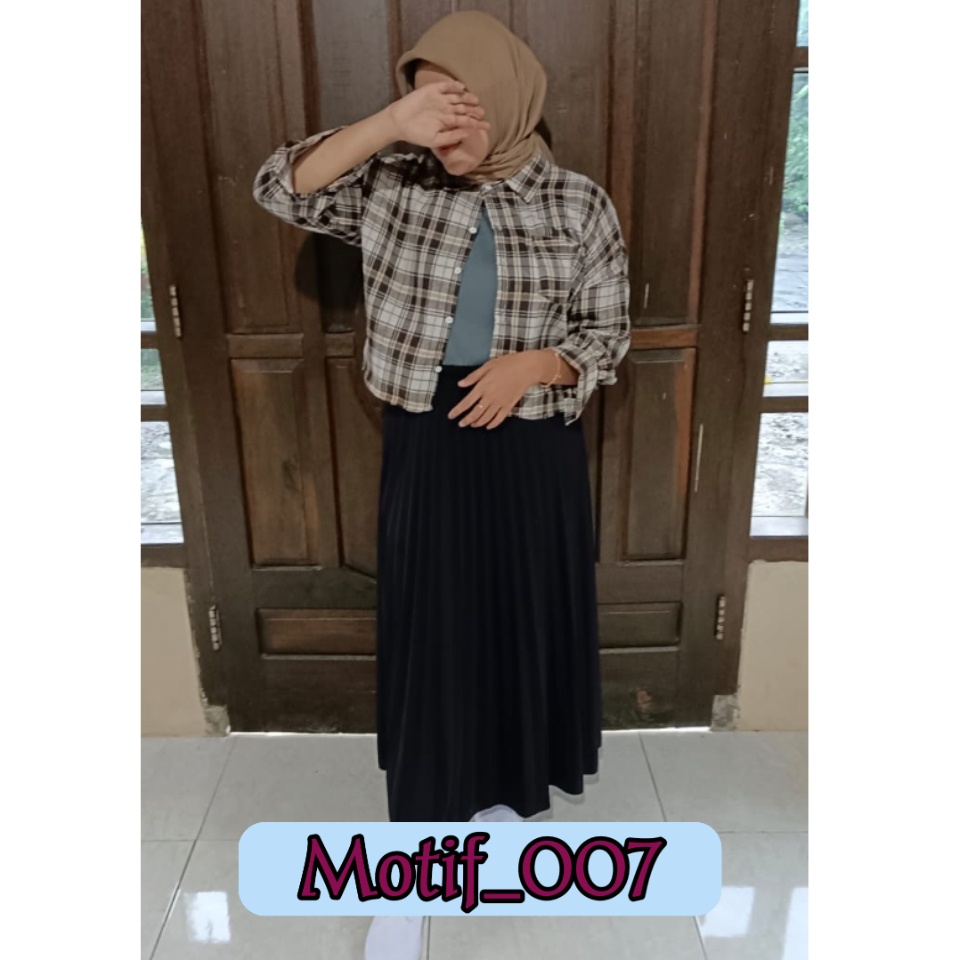 Zagzeg Clothing Atasan Kemeja Blouse Crop Top Wanita Perempuan Model Oversize Lengan Balon Outer Flanel Flannel Premium Kemeja Wanita Kotak Kotak Bisa Couple Anak