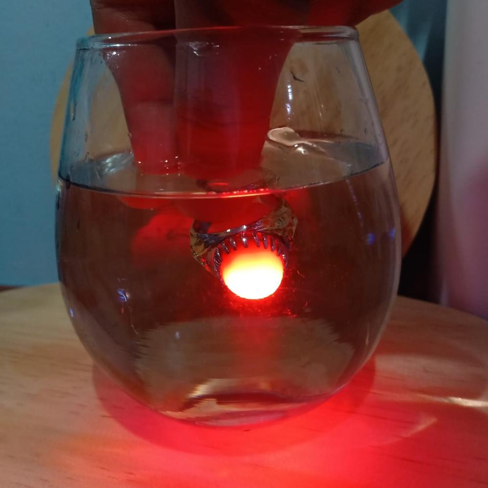 107 BISA COD. Cincin Batu merah Delima, Batu Hijau Jambrud & Batu Biru Safir, Bisa Menyala Dalam Air