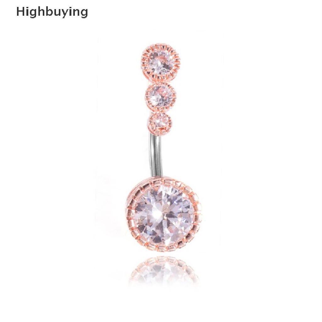 Hbid 1pc Cincin Pusar Perut Kristal Bar Barbel Drop Menjuntai Navel Rings Glory