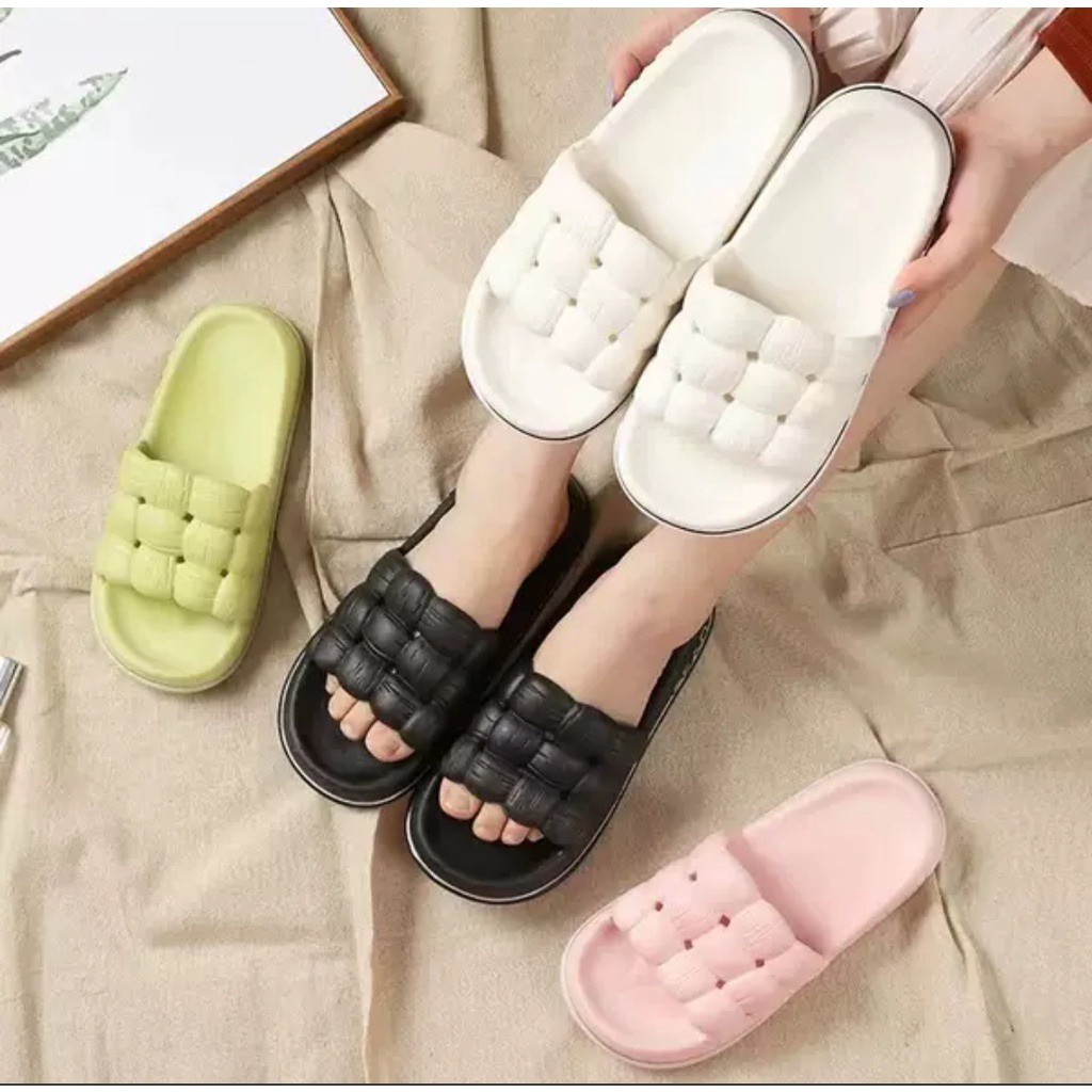 NEXXIO PROMO Sandal Wanita Jelly Korean Import Slipper Bahan Karet Tebal Empuk Sandal Sekop karet PVC FEAO  Webbing Super Soft / Sandal Selop Wanita Murah