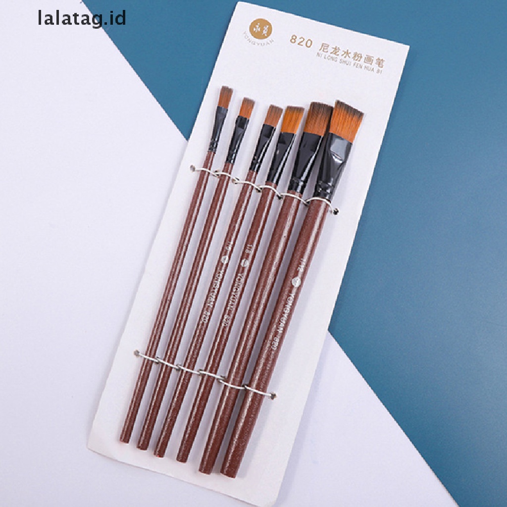 [lalatag] 1set/6pcs Kuas Nylon Acrylic Kuas Cat Minyak Artis Watercolor Paing [ID]