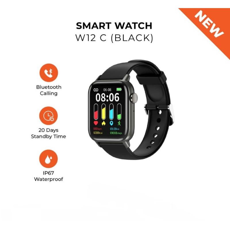 SMARTWATCH WATERPROOF IP67 BLUETOOTH CALLING OLIKE W12C