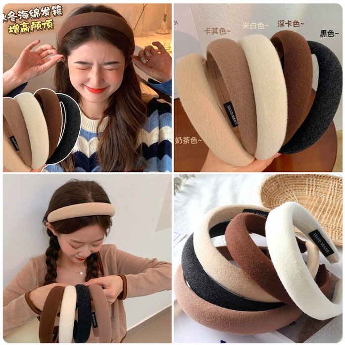 BANDO POLOS MODEL LEBAR ALA KOREA / KOREAN HEADBAND / BANDO WARNA NETRAL / BANDO WANITA