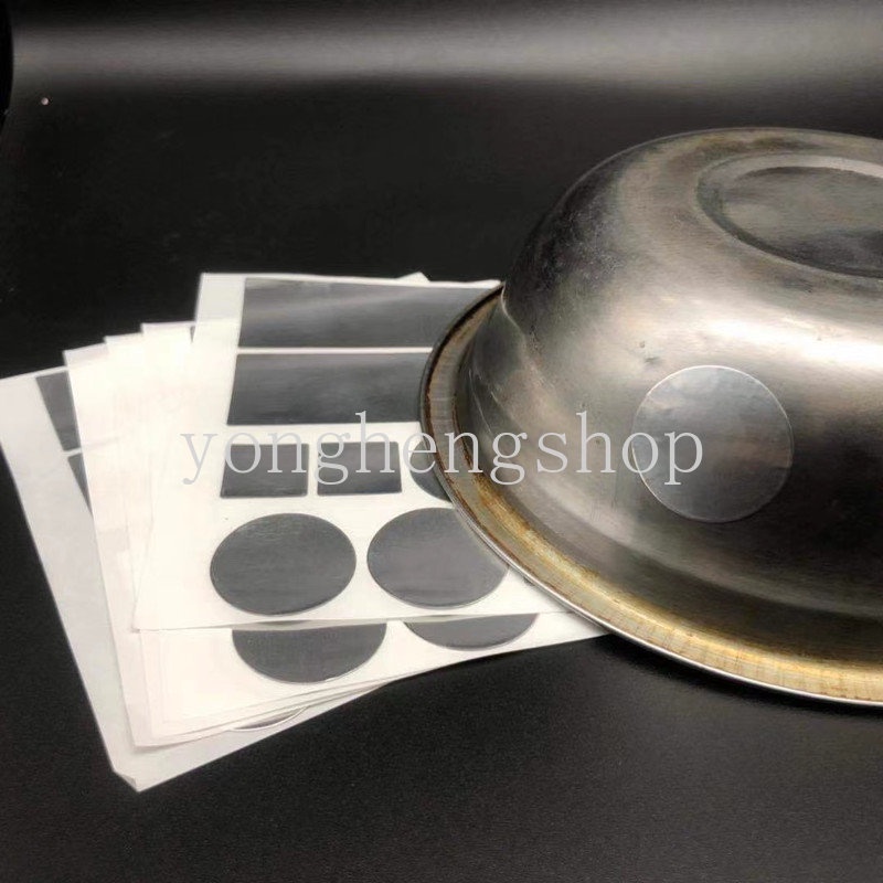 10pcs / Lembar Stiker Patch Perbaikan Lubang Panci Bahan Aluminum Foil Tahan Air Suhu Tinggi Anti Bocor
