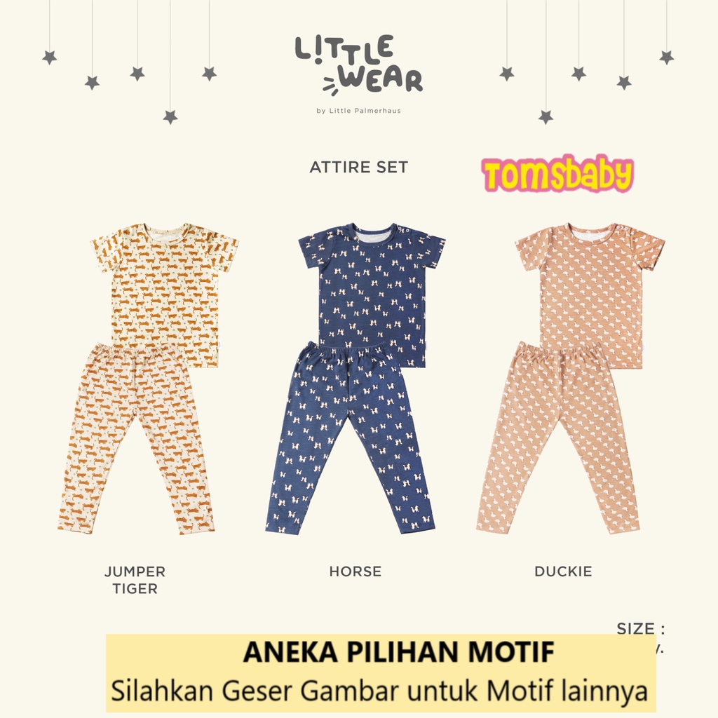 [TOMS] LITTLE PALMERHAUS (1stel) LITTLE WEAR Attire Set ( Baju Pendek + Celana Panjang )