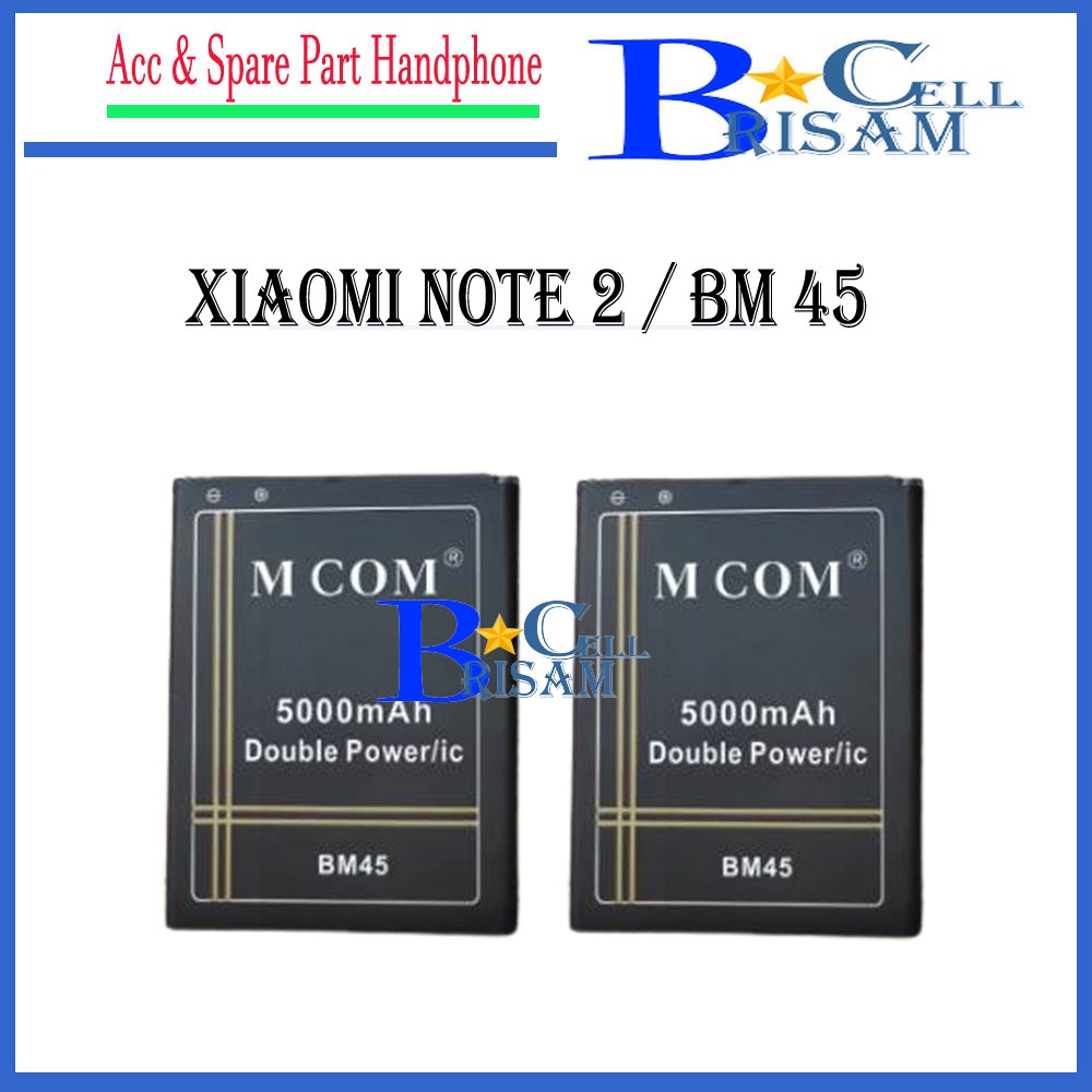 MCOM [ 5000mah ] - Baterai MCOM Xiaomi Redmi Note 2 / BM45 - Original Baterei Batrei Batrai Batre Ba