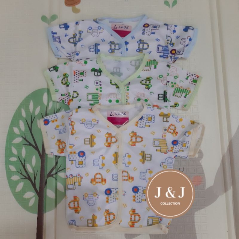 3 pcs Baju Bayi tangan pendek Motif merk  LuGA