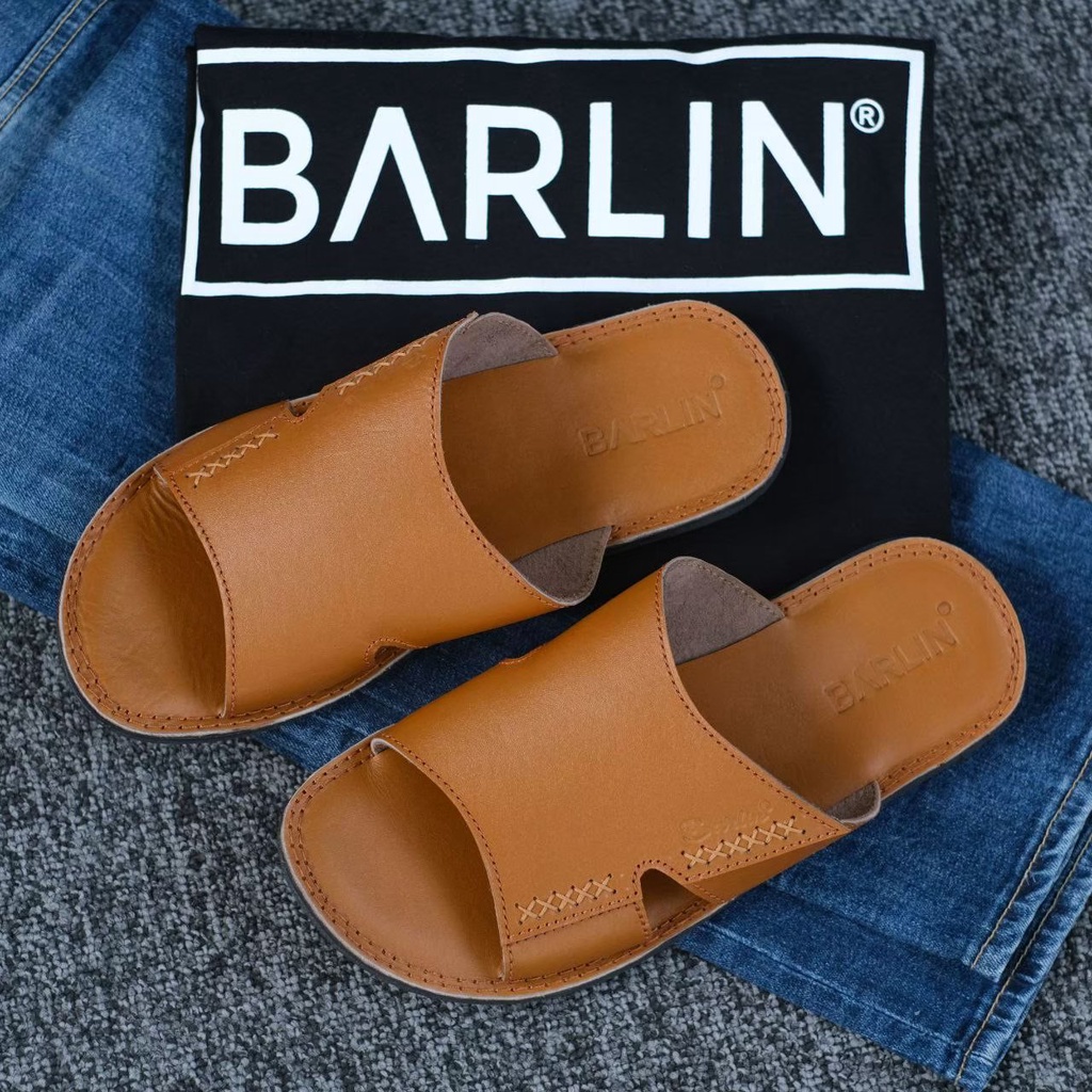 BRIDGE BARLIN ORIGINAL - Sandal Slop Pria  Brand MINING Sendal Casual Kekinian FULL Kulit Sapi Trendy Murah Berkualitas