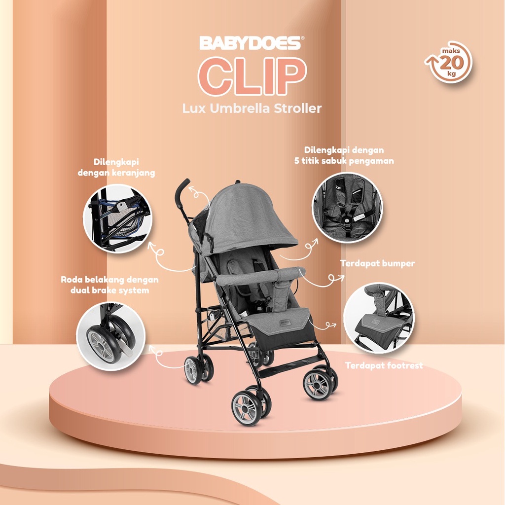 Stroller Kereta Bayi Babydoes Clip Lux Umbrella 2062